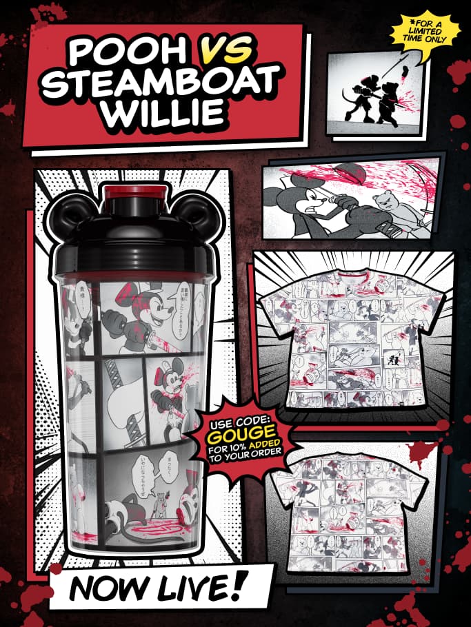 Manga Cups: Pooh vs Steamboat Willie