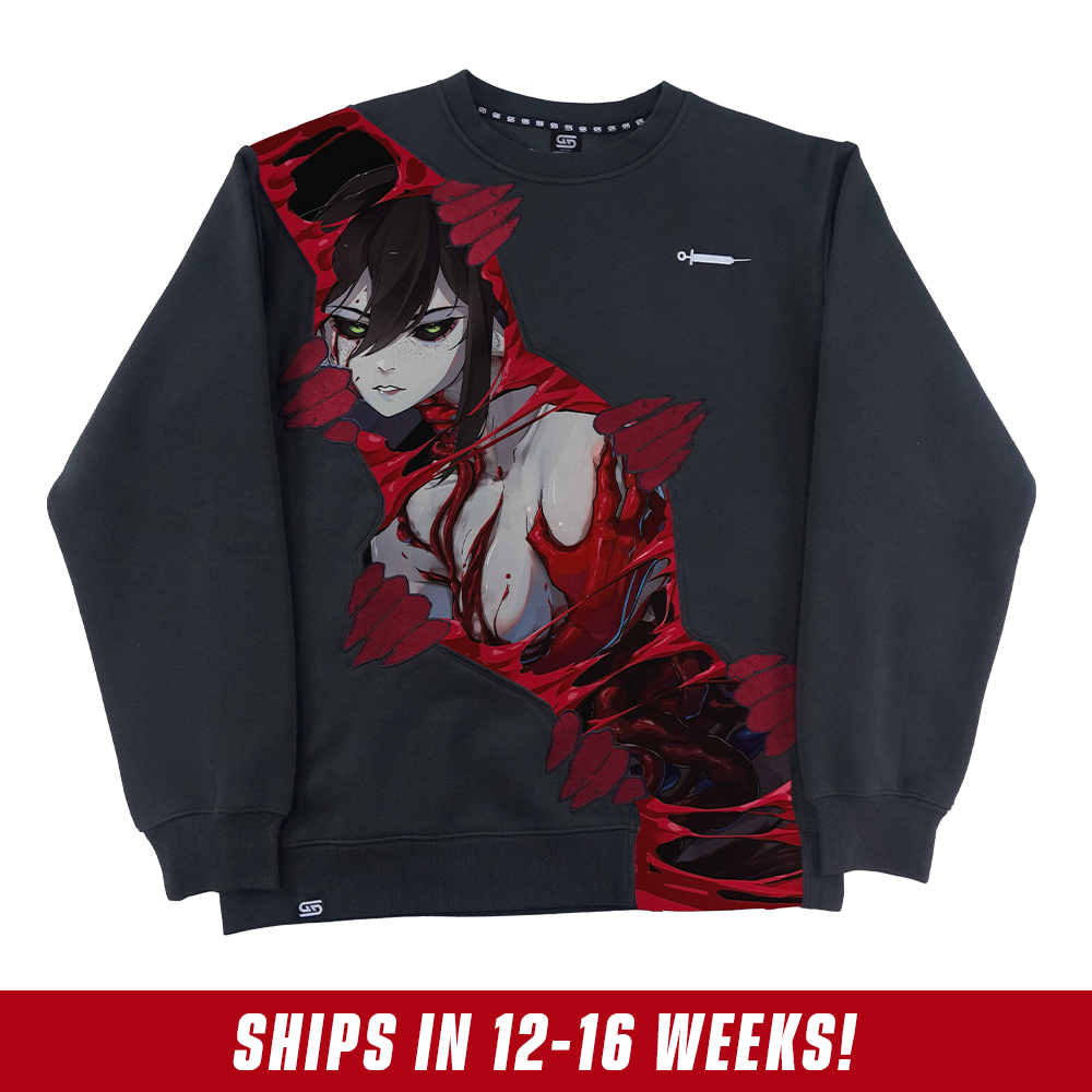 Layna Lazar: Crimson Bloom Crewneck