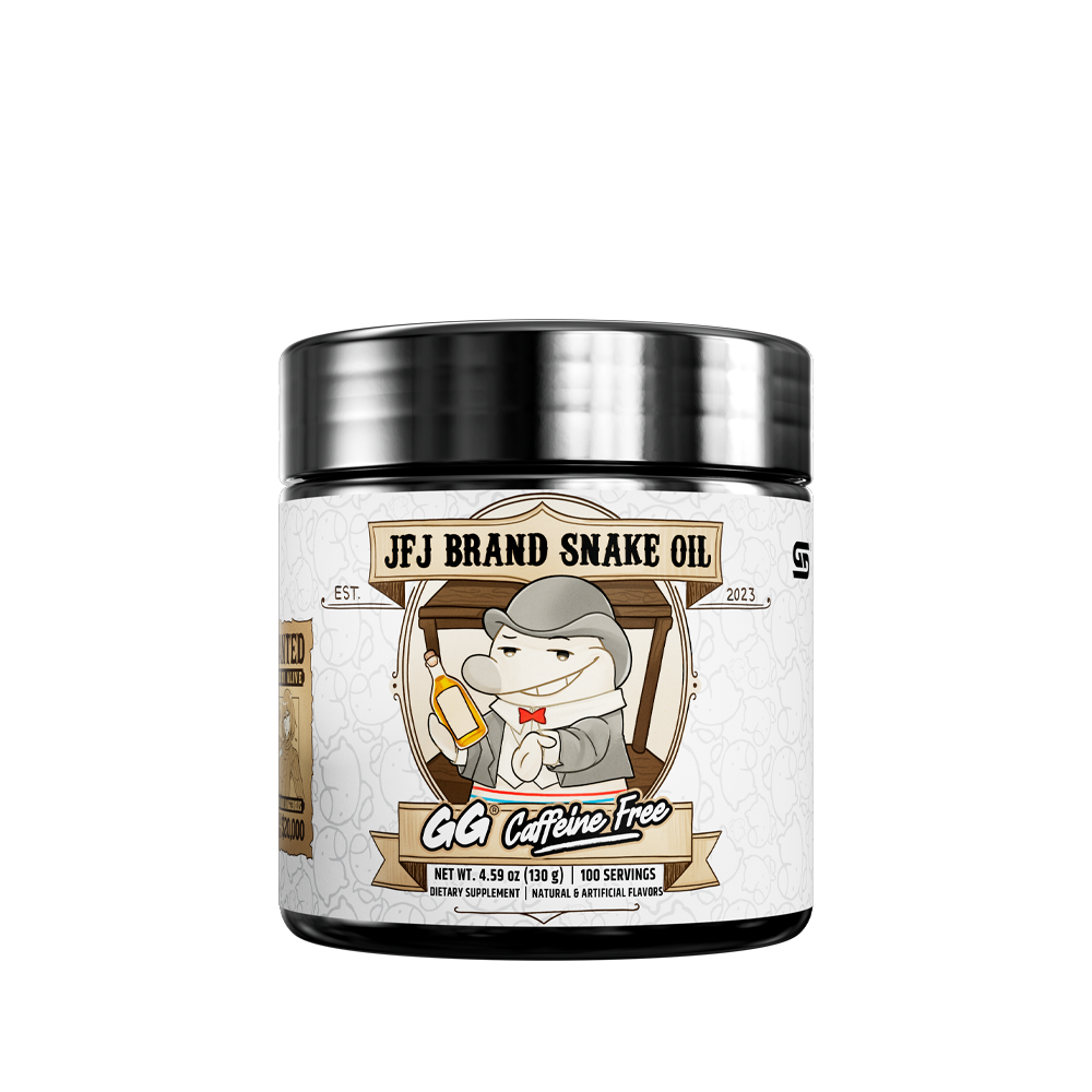 White supplement container back label with black lid and detailed nutritional facts and usage instructions text
