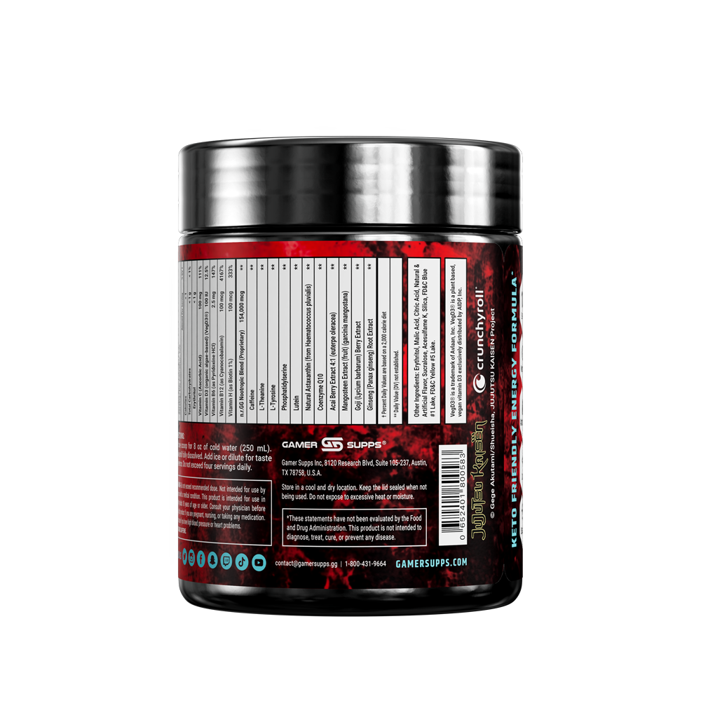 Gamer Supps x Jujutsu Kaisen Cursed Energy - 100 Servings - Gamer Supps