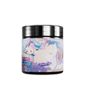 Black container with a purple and pink label showing detailed supplement facts and usage directions for Sakura Splash GG.