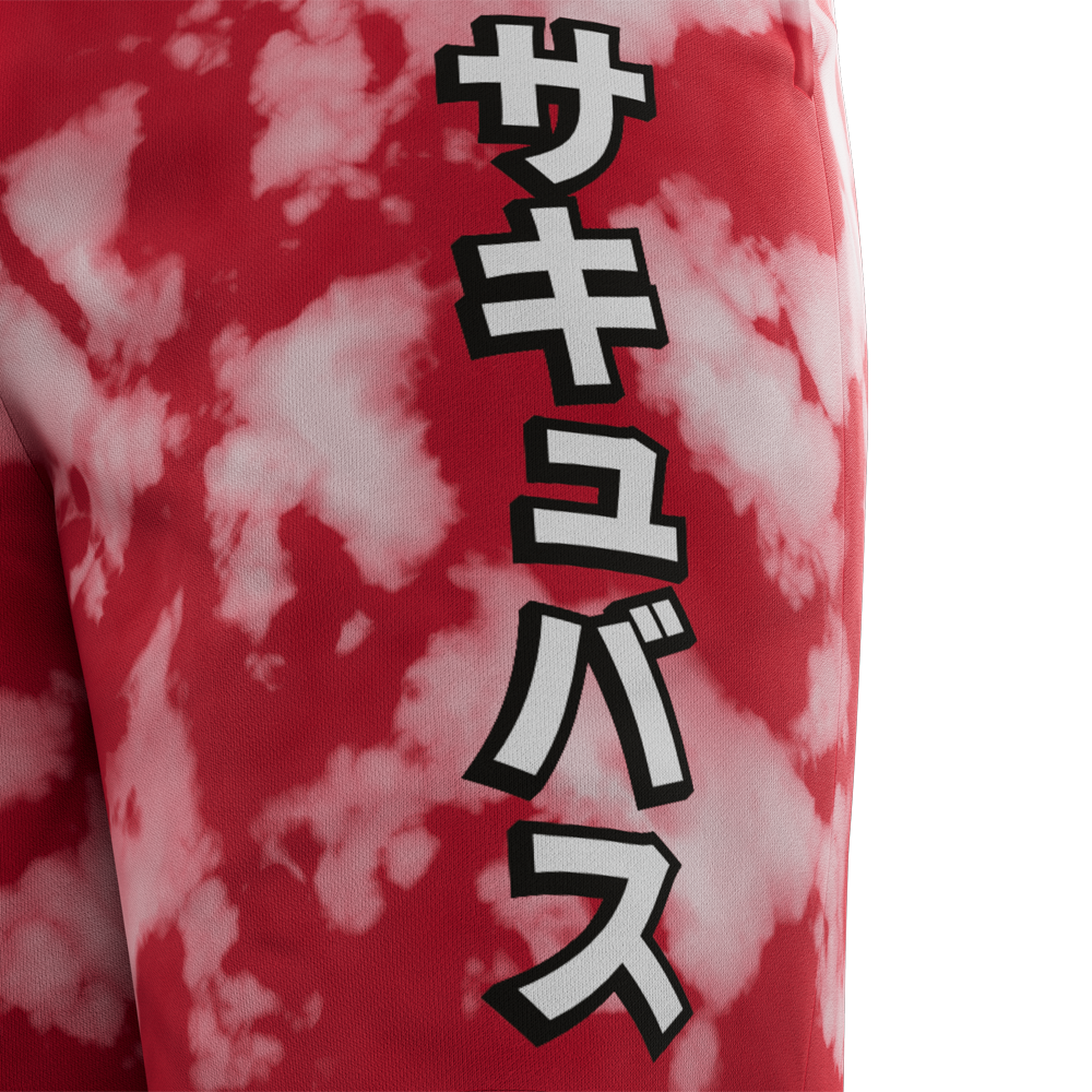 Left Leg of the Succubus Waifu Shorts showing Kanji Graphic