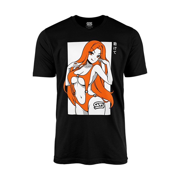 Black T-Shirt with Lifesaver Waifu Design